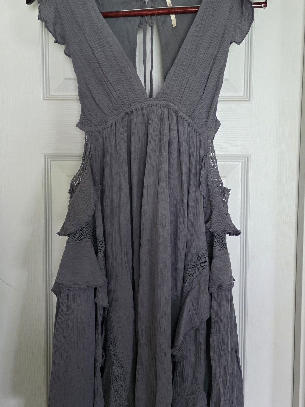 Free People Gray Ruffle Mini Dress - Picture 5 of 10